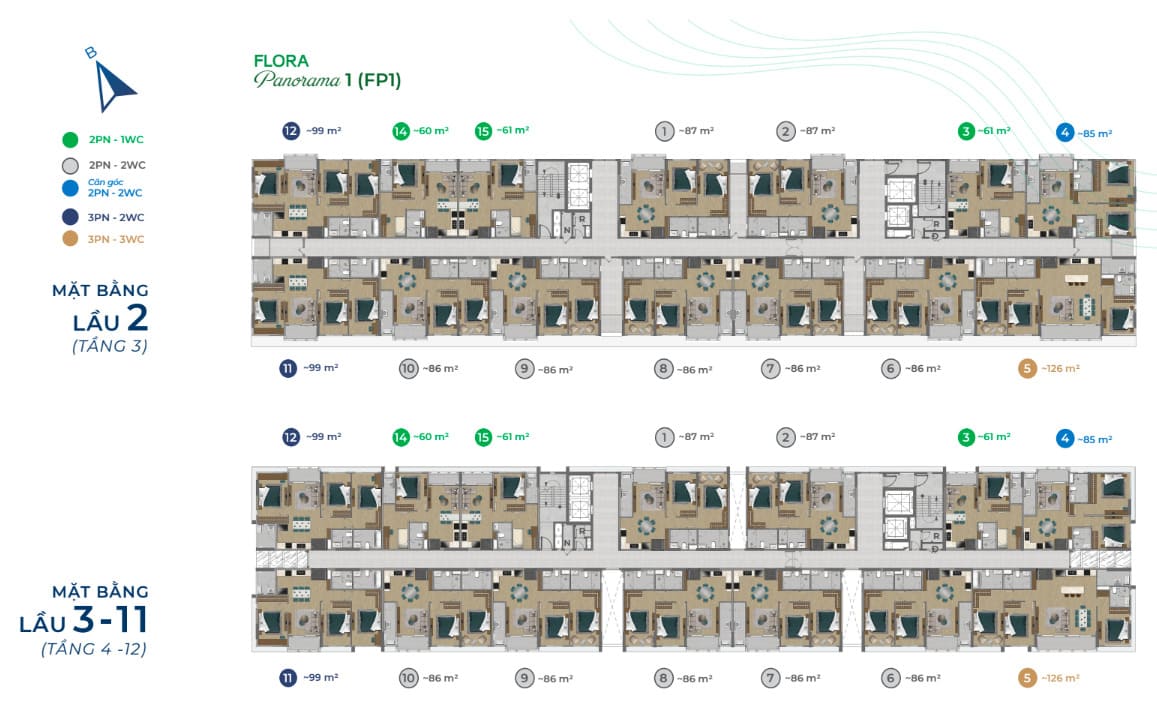 Mặt bằng tầng điển hình Flora Panorama