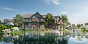 Biệt thự song lập bên hồ Thiên Nga có thiên nga bơi tại Eco Retreat