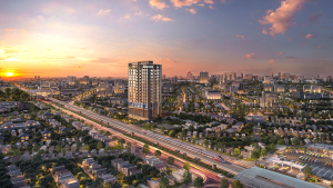 Phối cảnh The Westique Residences trên đường Kinh Dương Vương gần nhà ga metro tương lai