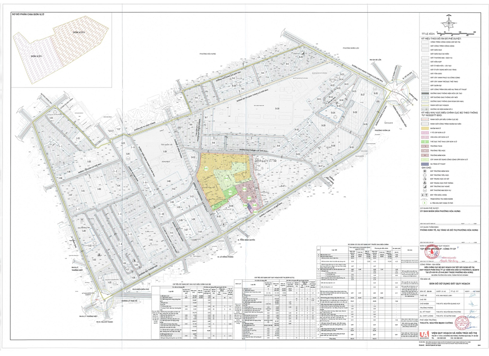 Khu Kỳ Hòa 8,27 ha dự kiến 45 tầng, 10.000 dân 1 Bản đồ sử dụng đất khu Kỳ Hòa phường Hòa Hưng kèm bảng chỉ tiêu quy hoạch
